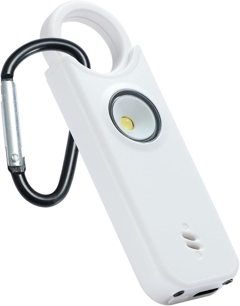 TIPSEAN Personal Safety Alarm - 135dB Ultra Loud Siren with LED Strobe Light, USB-C Rechargeable, Compact Keychain Alarm for Women/Men, Emergency Flashlight & Vibration Alert(White) - Image 1